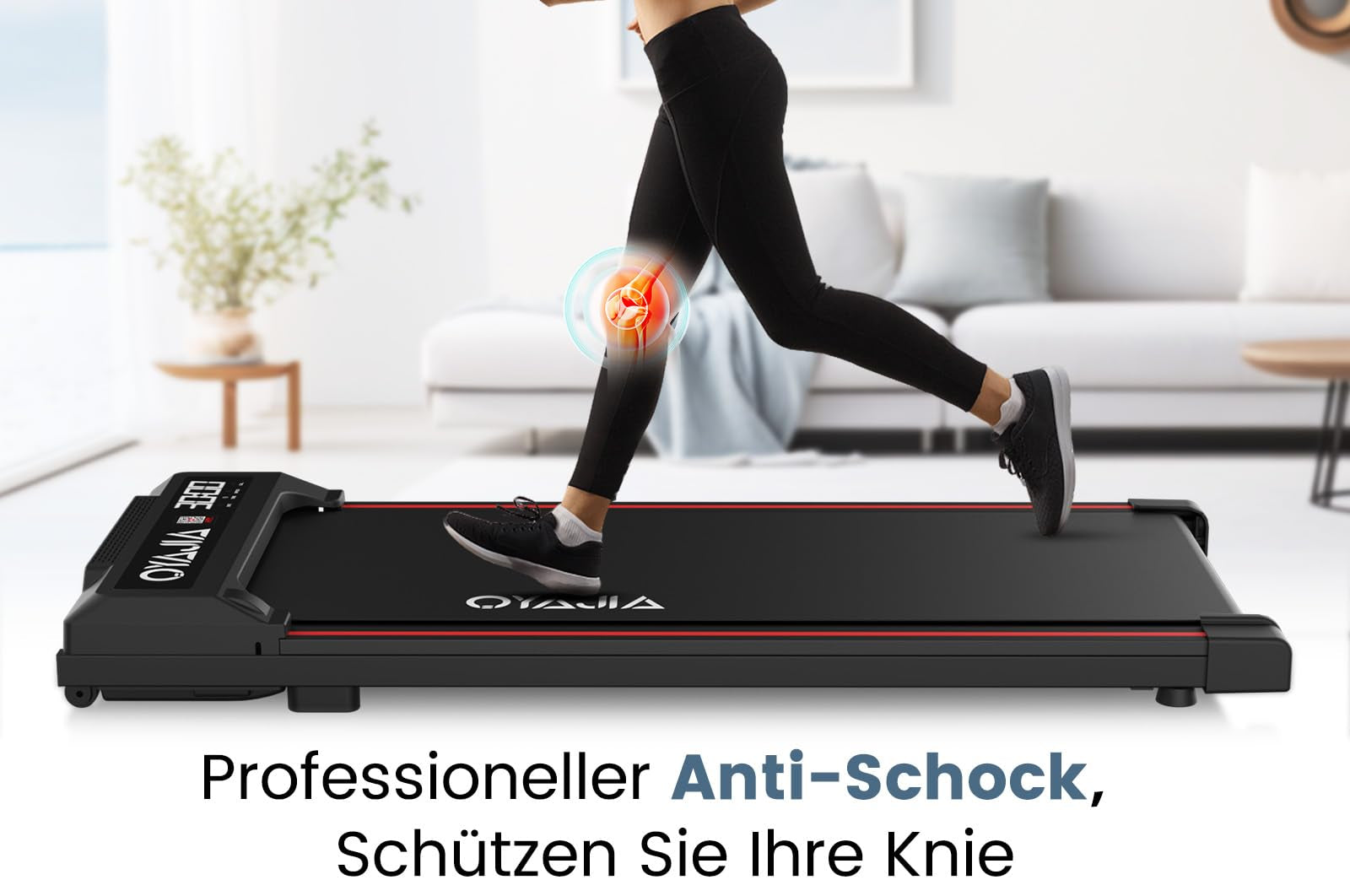 Oyajia Elektrisches Laufband, Home Treadmill, Walking Pad mit LED-Anzeige und Bluetooth-Lautsprecher, Fernbedienung und App, Platzsparend, Kompakte Laufbänder für Zuhause und Büro, 1-6km/h